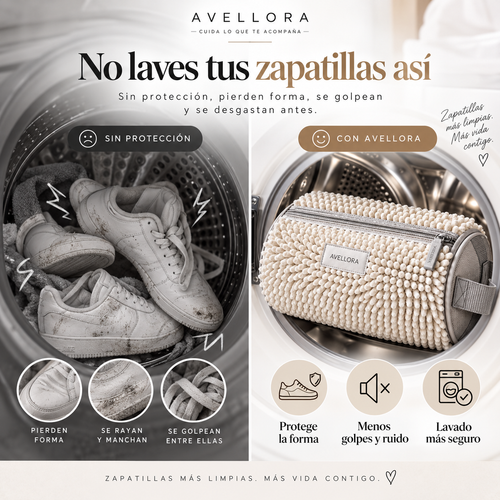 Avellora comparación lavado de zapatillas con y sin protección